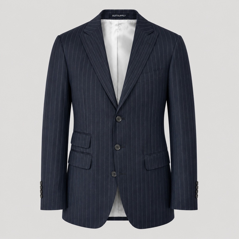 Suitsupply Blazer Mens 54/44R Grey Pinstripe Vitale Barberis Canonico Extra Slim
